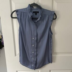 Banana Republic Women's Slate Blue Ruffle Blouse